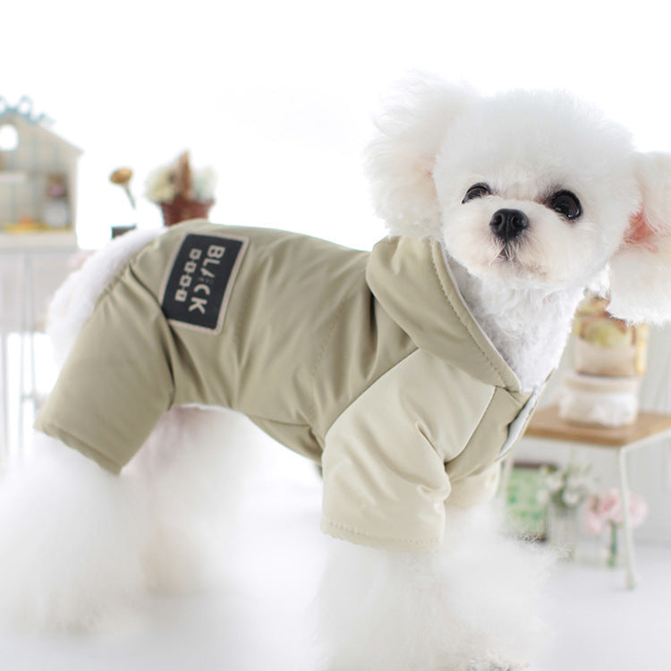 Pet Dog Clothes Shoulder Cap Four-legged Pet Clothing Hooded