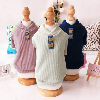Pet Clothing Stretch Pit Striped Dog Sweater Sweater Bottoming Shirt