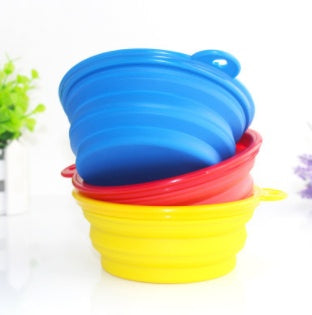Folding silicone portable dog pot pet dog drinking water basin