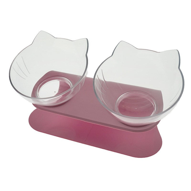 Cat Double Bowl Cat Food Bowl Protects Cervical Vertebra