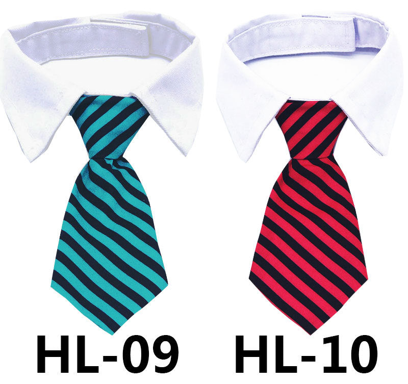Pet Tie Print Cat And Dog Accessories Solid Color Striped Check Tie