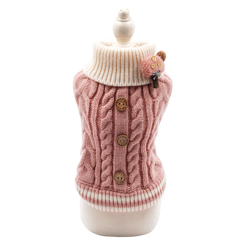 Classic Knitted Pet Sweater Overall Sweet Color Dog Clothes