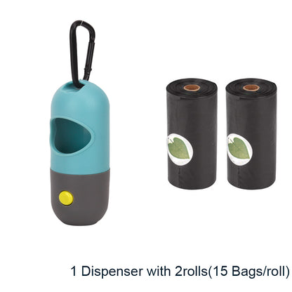 LED Pet Waste Bag Dispenser With Light Capsule Dog Toilet Picker