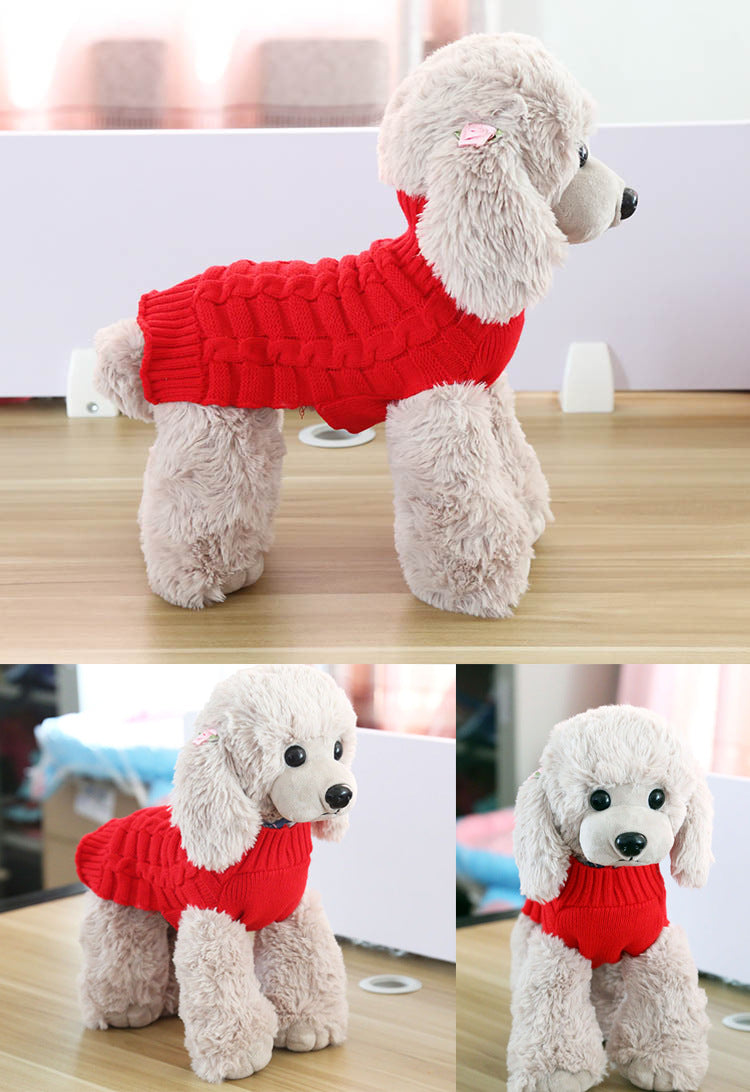 Cashmere Twisted Rope Pet Sweater, Dog Clothes, Pet Products