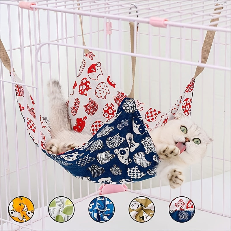 Pet Summer Cotton Hemp Cat Hammock Breathable Cage