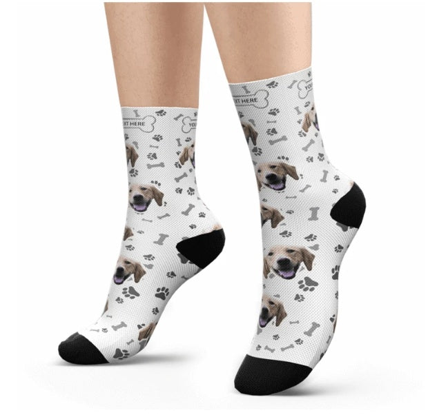 Personalized Custom Pet Head Print Socks For Dog Cat Lover