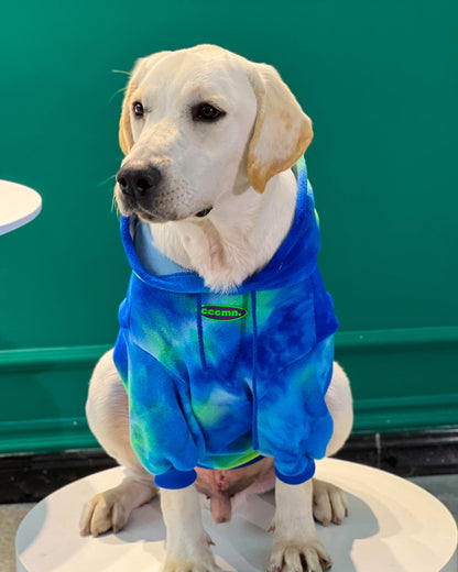 Pet Dog Tide Brand Warm And Thickened Tie Dyed Sweatshirt