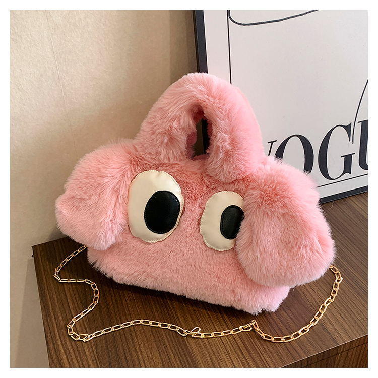 Cute Cartoon Big Eyes Dog Plush Bags For Women