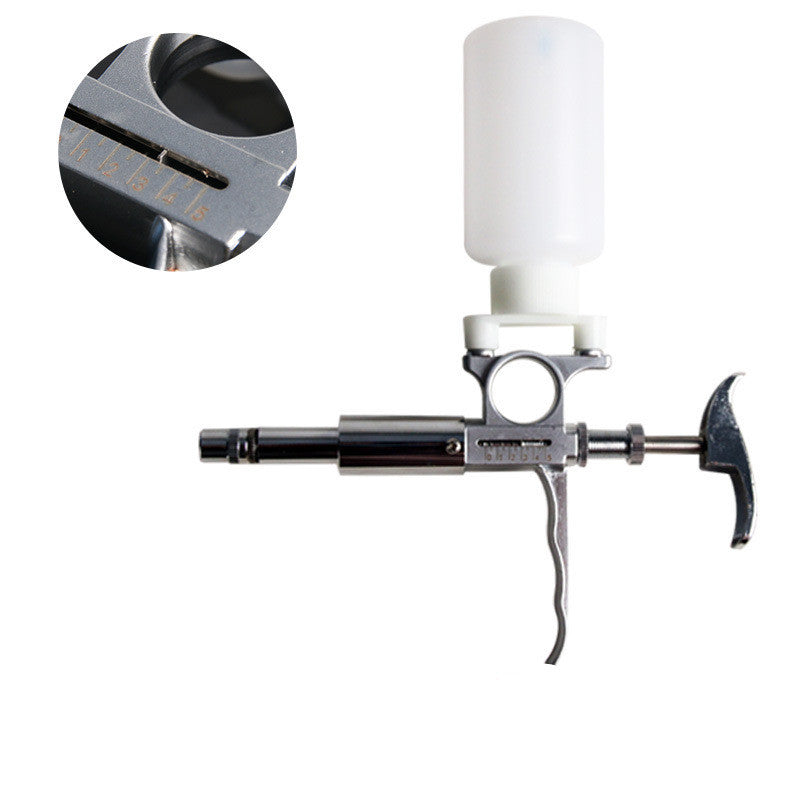 Adjustable continuous pet syringe