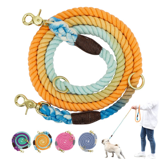 Gradient Color Dog Collars Accessories Leashes Rope Metal Chain