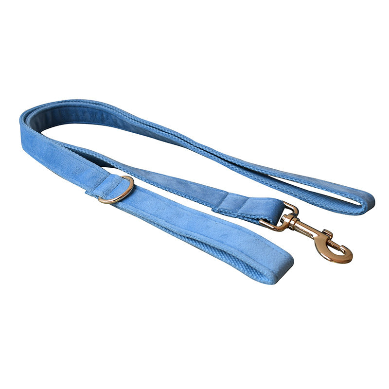 Blue Velvet Dog Collar Dog Rope Pet Collar