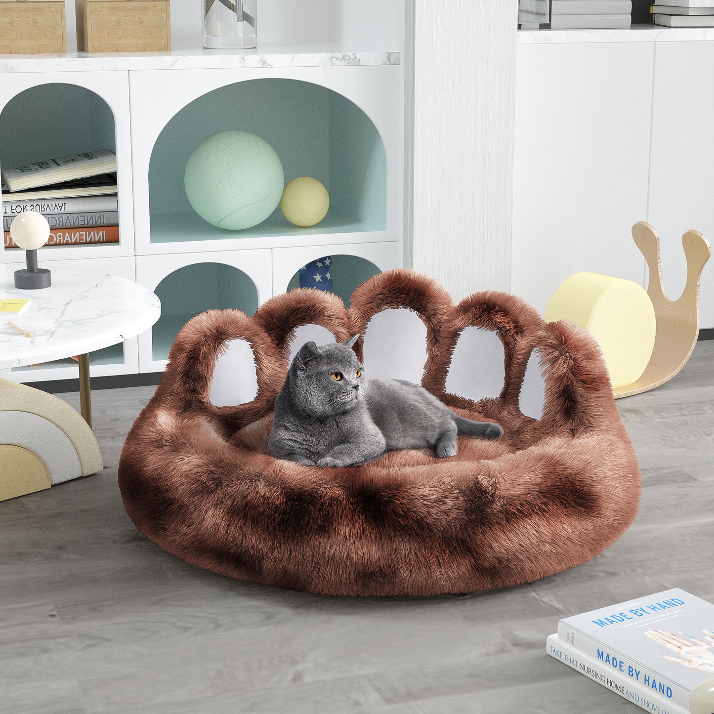 Thickened Warm Kennel For Pets With Bear Paw Shape House - Teddy Kennel