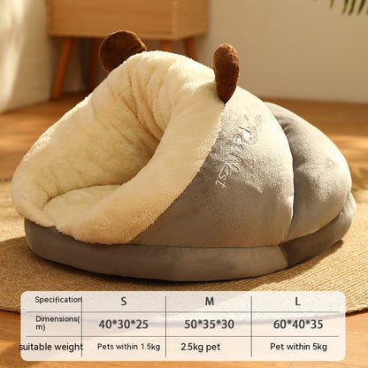 Pet Bed Winter Cat Dog Slippers Small Nest