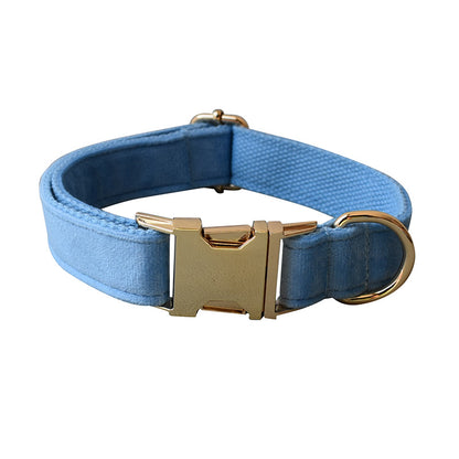 Blue Velvet Dog Collar Dog Rope Pet Collar