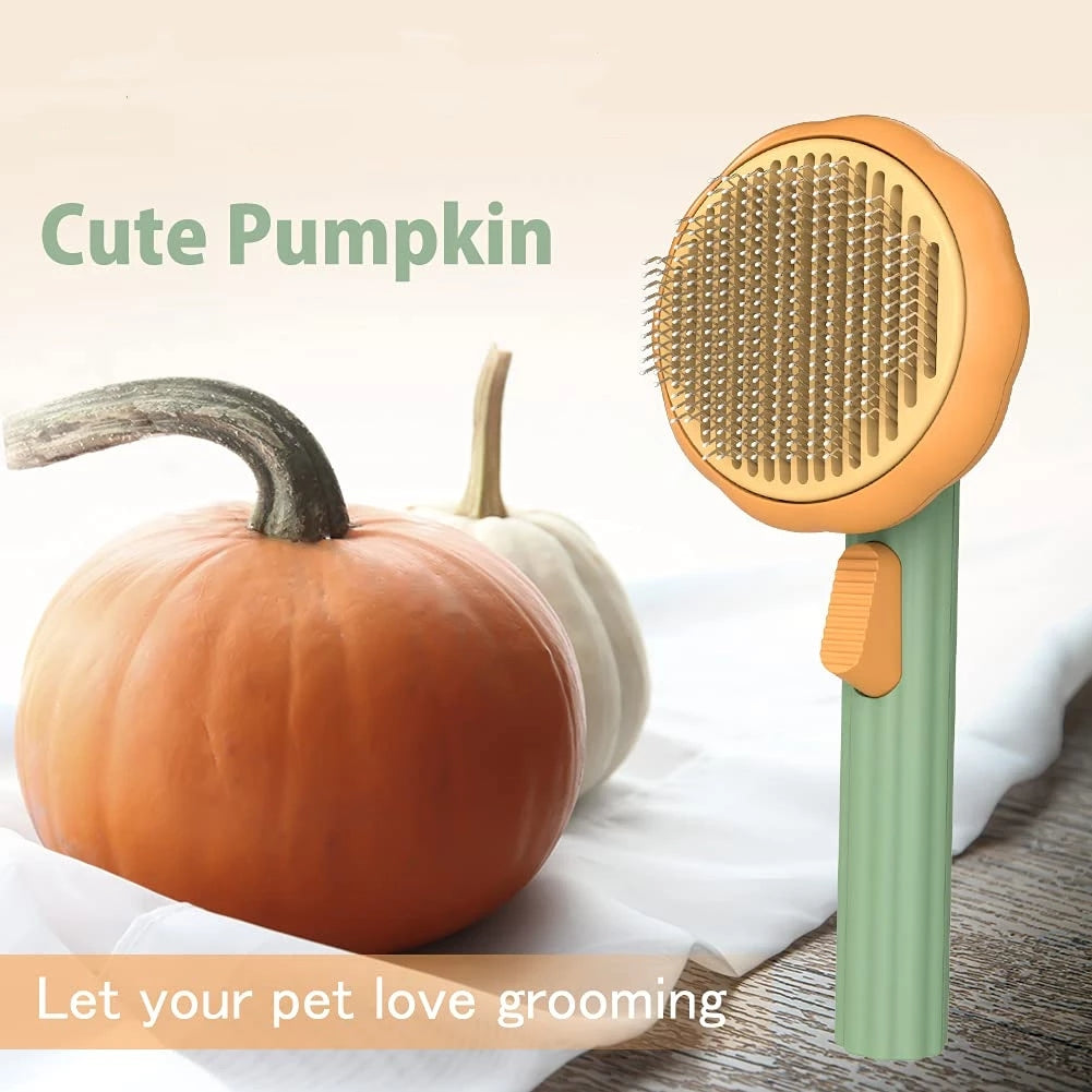 Pumpkin Self Cleaning Slicker Comb Grooming Brush