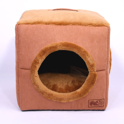 Round Hole Square Pet Dog Warm House