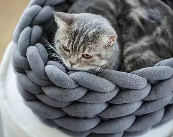 Cat House Cushion Soft Long Plush Warm Pet Mat Cute Kennel