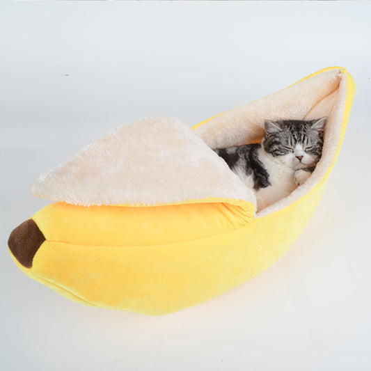 Removable And Washable Round Long Hair Cat's Nest Four Seasons Universal Banana Dog's Nest