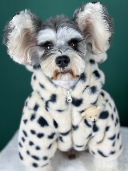 Dog Clothes Autumn And Winter Thickened Warm Spotted Plush Coat