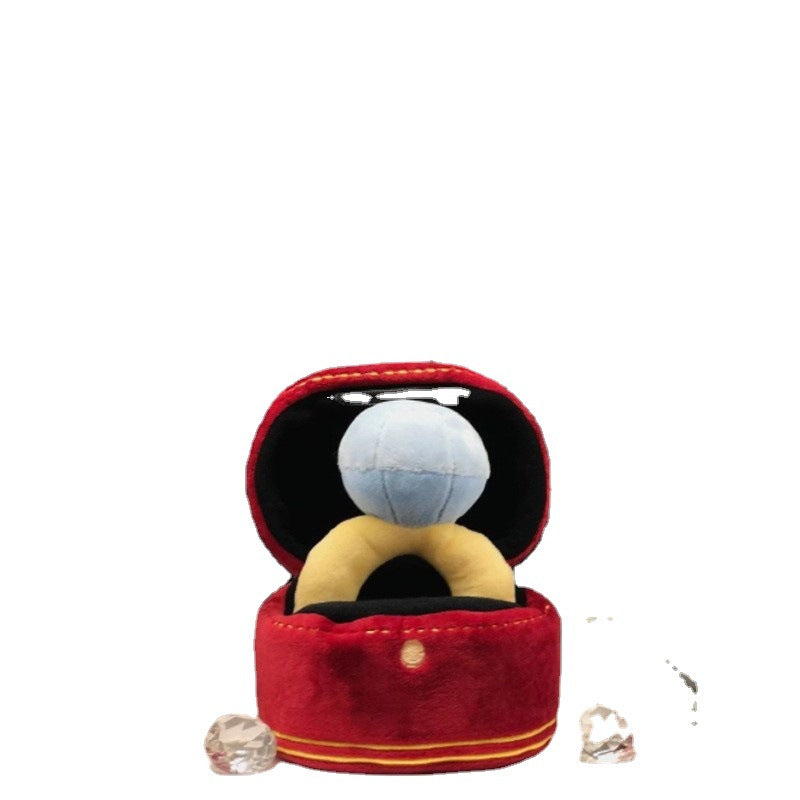 Creative Ring Box Plush Toy Love Diamond Ring Case Stuffed Pet