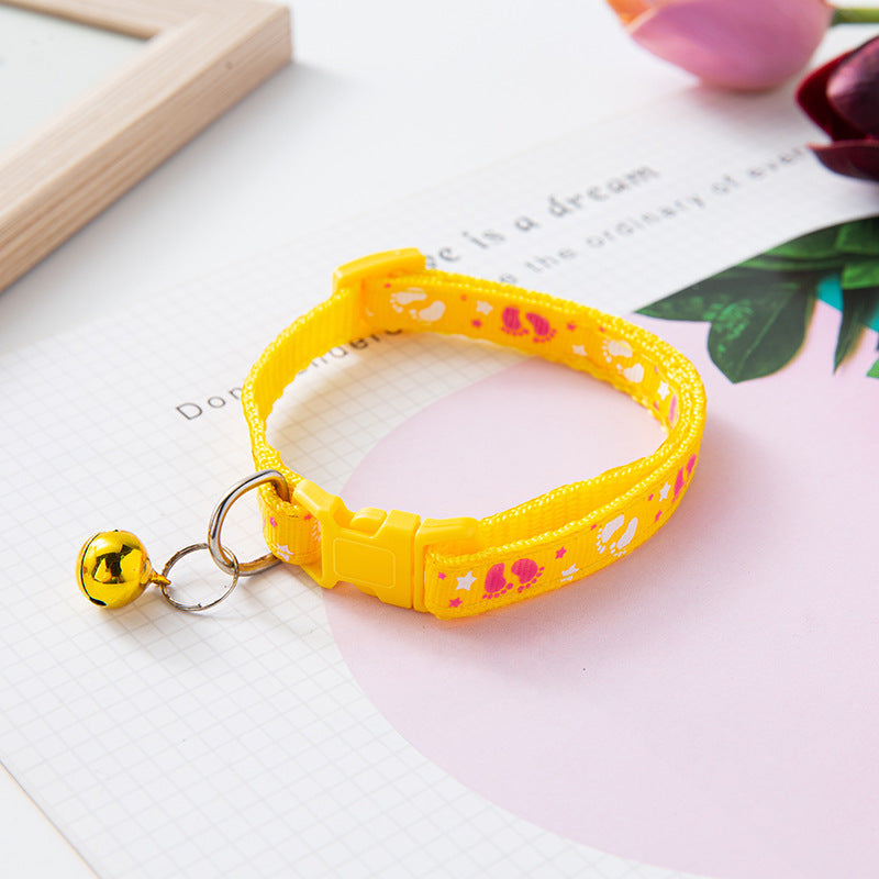 Pepet Bei Bei Double Footprints Stick Cloth Pet Cat Dog Item Bell Collar