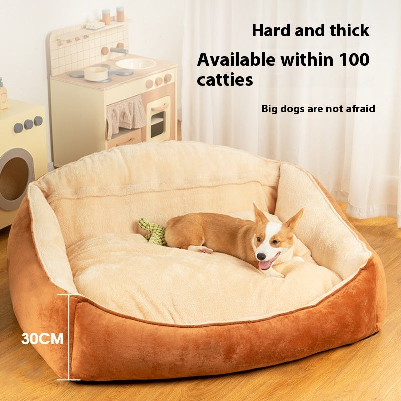 Kennel Large Dog Dog Bed Warm Winter Removable And Washable Mattress