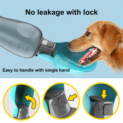 800ml Dogs Water Bottle Portable High Capacity Leakproof Pet