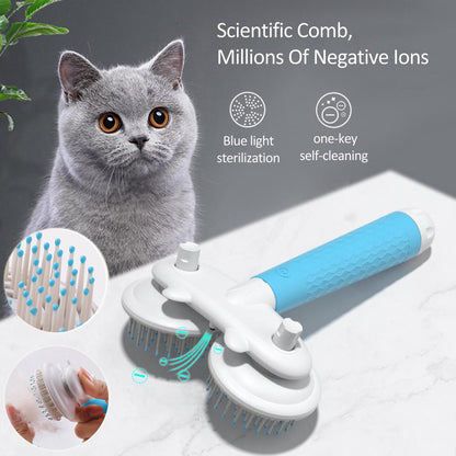 Pet Cat Brush Dog Slicker Brush Double-headed Negative Ion One-button