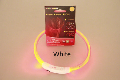 Pet Flashing Collar USB Rechargeable Glowing Necklace