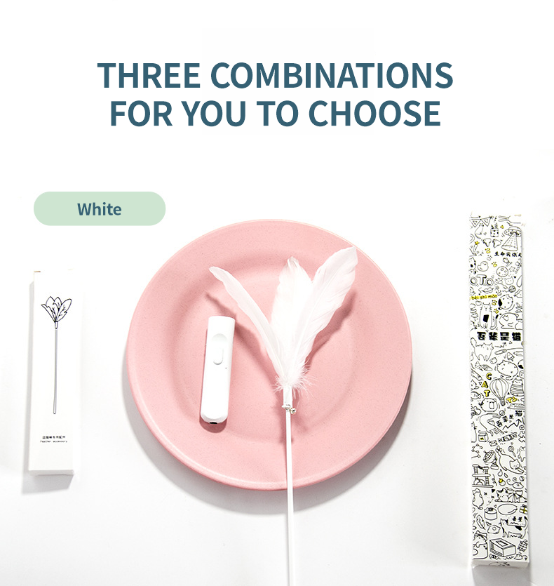 Cat Teaser Stick Laser Teaser Stick Feather Three In One USB Charging