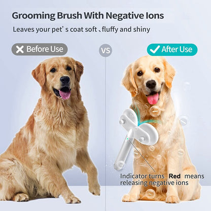 Pet Cat Brush Dog Slicker Brush Double-headed Negative Ion One-button