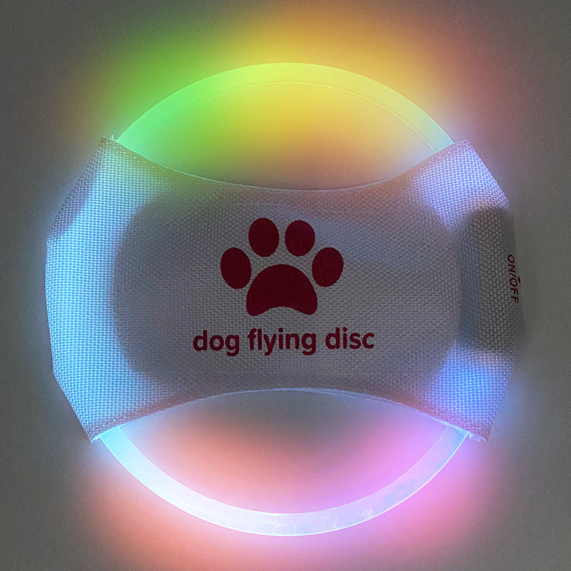 Dog Flying Discs Light Glowing LED Luminous Trainings Interactive Toys