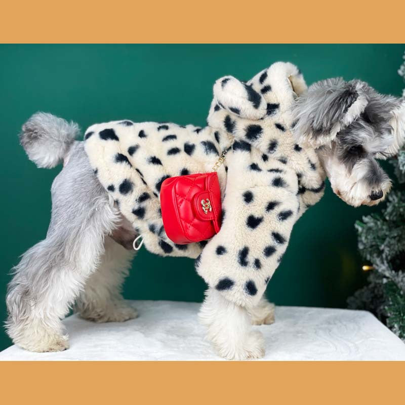 Dog Clothes Autumn And Winter Thickened Warm Spotted Plush Coat