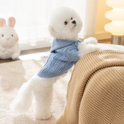 Dog Striped Knitted Sweater Cardigan Clothing