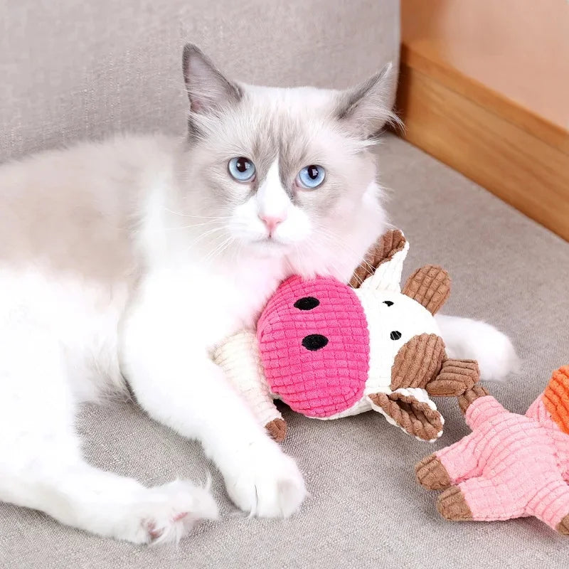 Cute Pig Shape Pet Dog Toys Corduroy Plush Squeaky