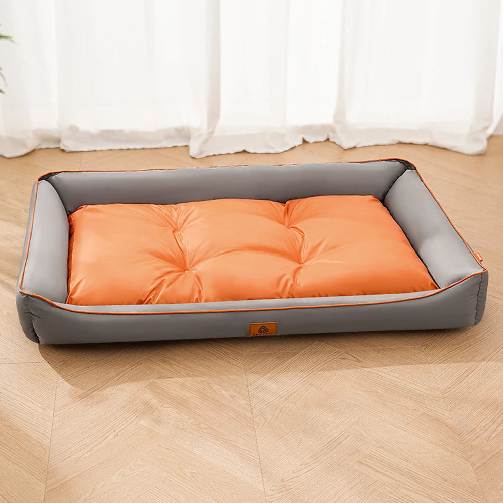 Square Cute Waterproof Large Dog Bed Color Block Summer Cooling