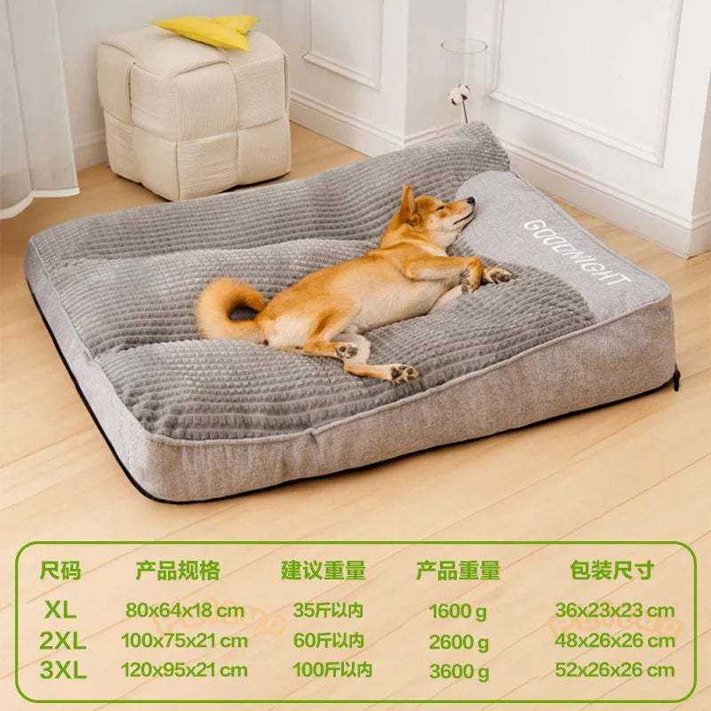 All-Season Large Breed Dog Bed, Removable Washable Pet Mat