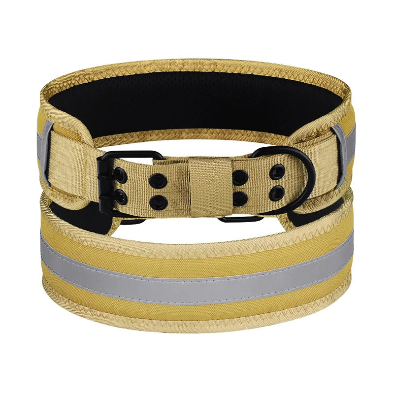 Reflective Solid Color Dog Collar Polyester Breathable & Comfortable