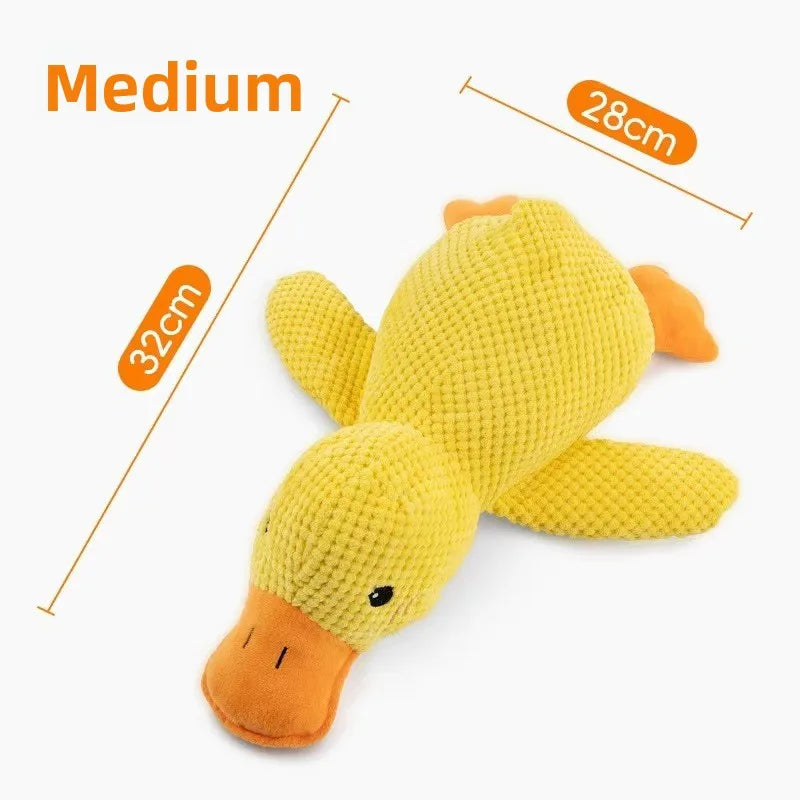 Bite Resistant Plush Dog Toy Duck Shape Interactive Chew Proof