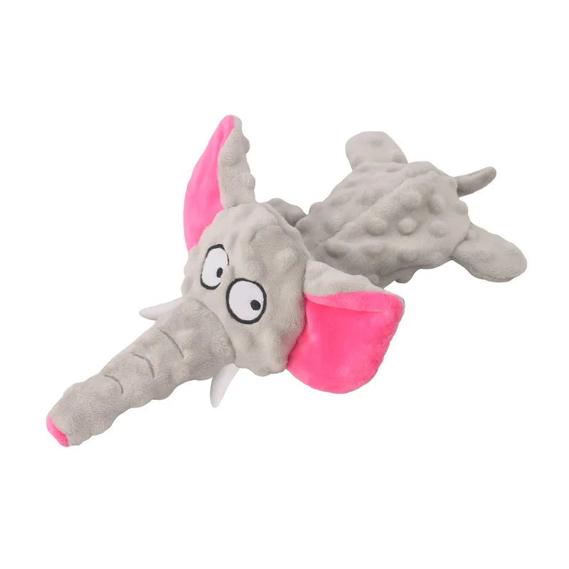 Elephant Soft Shell Plush Dog Toys Interactive Squeaky
