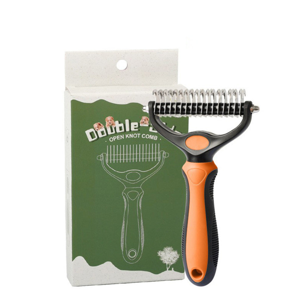 Pet Grooming Brush Double Sided Shedding Dematting