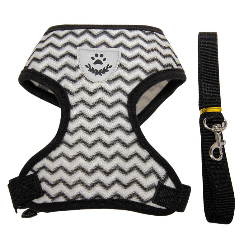 Wave Pattern I-type Traction Reflective Chest Strap Breathable And Thin Cat And Dog Pass
