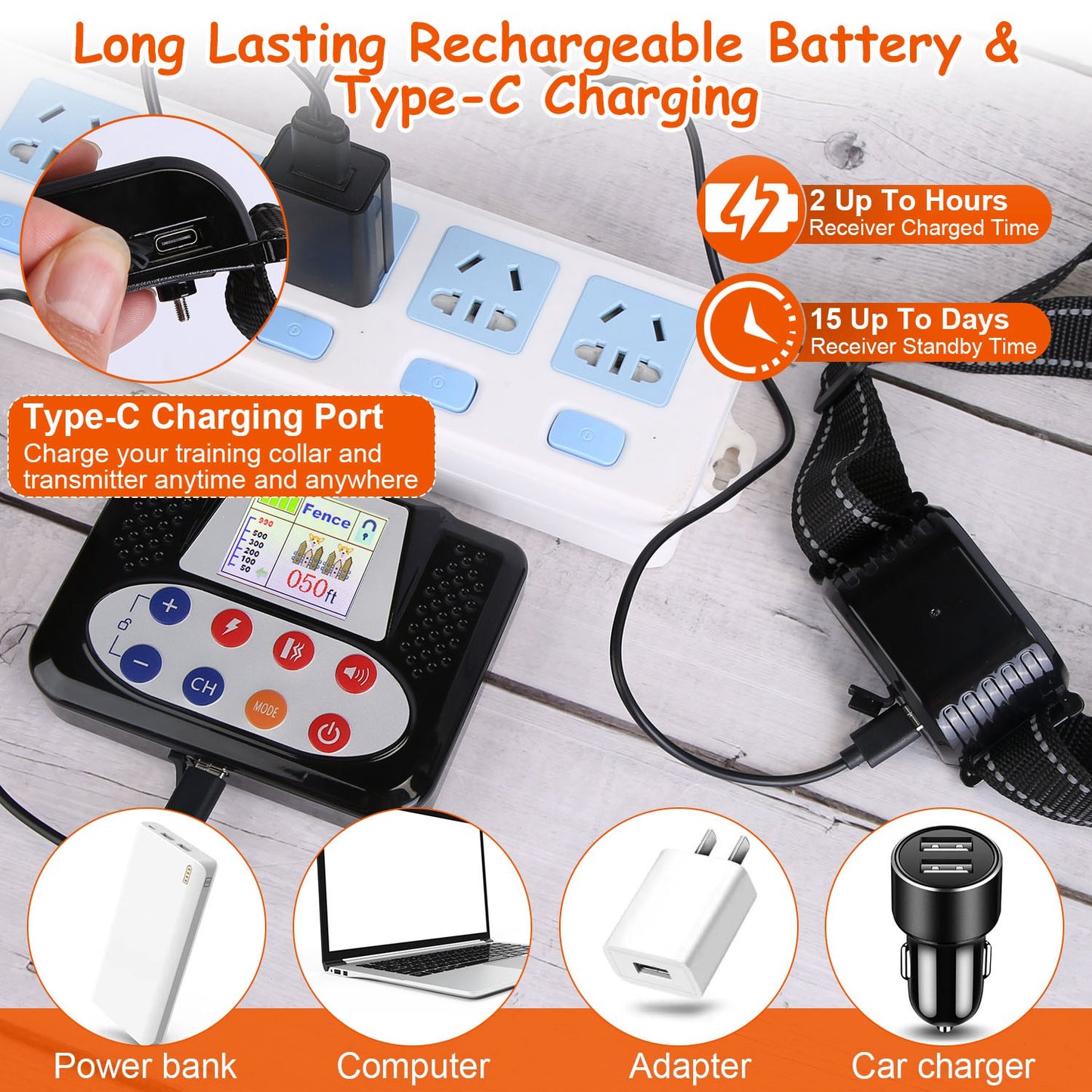 1 Set 990FT Range Dog Wireless Fence Remote Training Collar