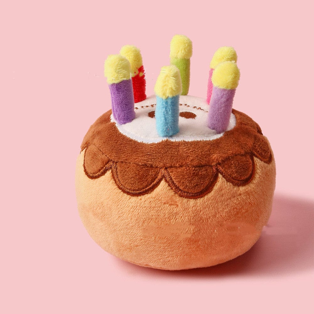 Plush Happy Birthday Cake Dog Squeaky Toy