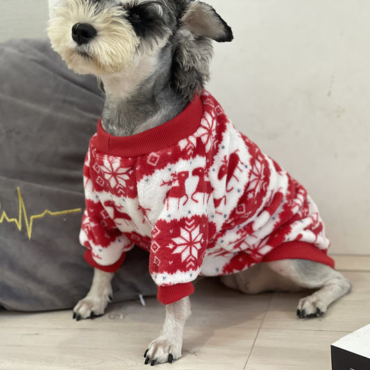 Winter Warm Padded Dog Clothes Christmas Pet Sweater