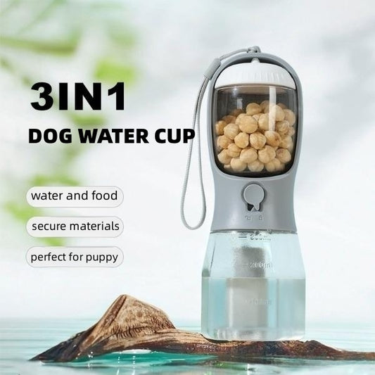 Dog Water Cup Drinking Food Garbage Bag Three-in-one Cups