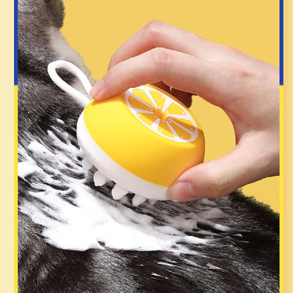 Pet Dog Cat Bath Brush 2-in-1 Pet SPA Massage Comb Soft Silicone