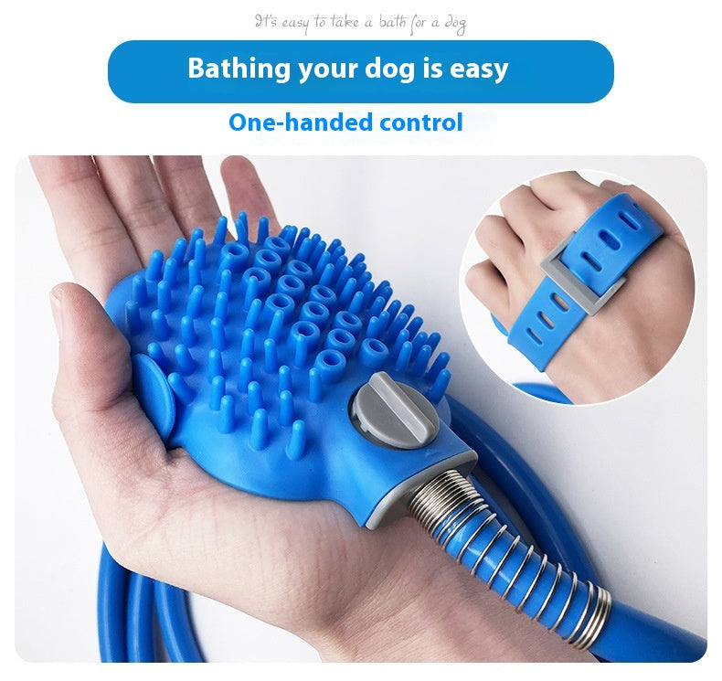 Pet Bathing Gloves Outdoor Shower Dog Bath Silicone Nozzle