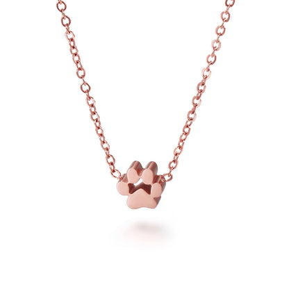 Cute Dog Paw Stainless Steel Necklace Earrings For Women