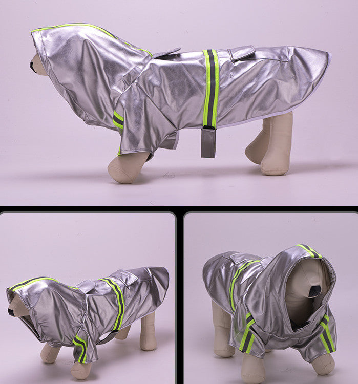 Dog Clothes Reflective Cloak Medium And Large Windproof Outdoor Jacket